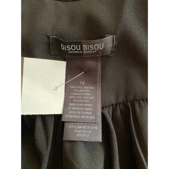 Sleeveless High Low Dress 12 Black Cocktail Summer by Bisou Bisou NEW - Picture 5 of 6